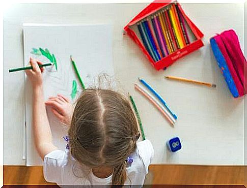 girl with schoolwork