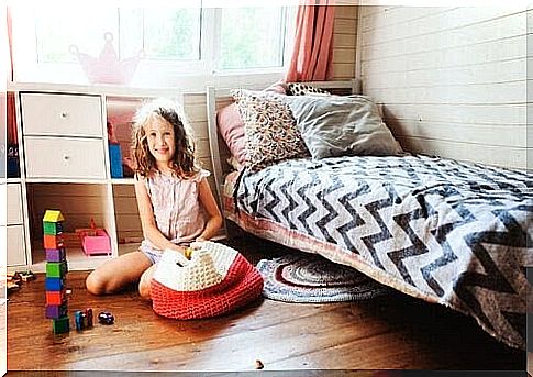 children learn from their parents: girl in her bedroom