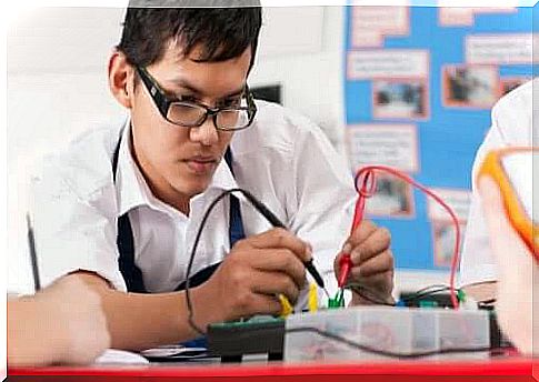 vocational guidance for children: teenager with electronics