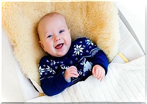 baby in Christmas sweater