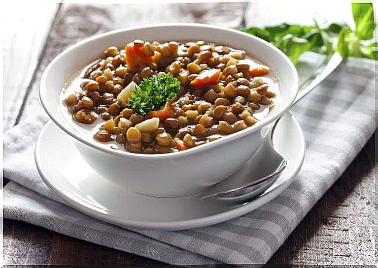 bowl with chickpea stew